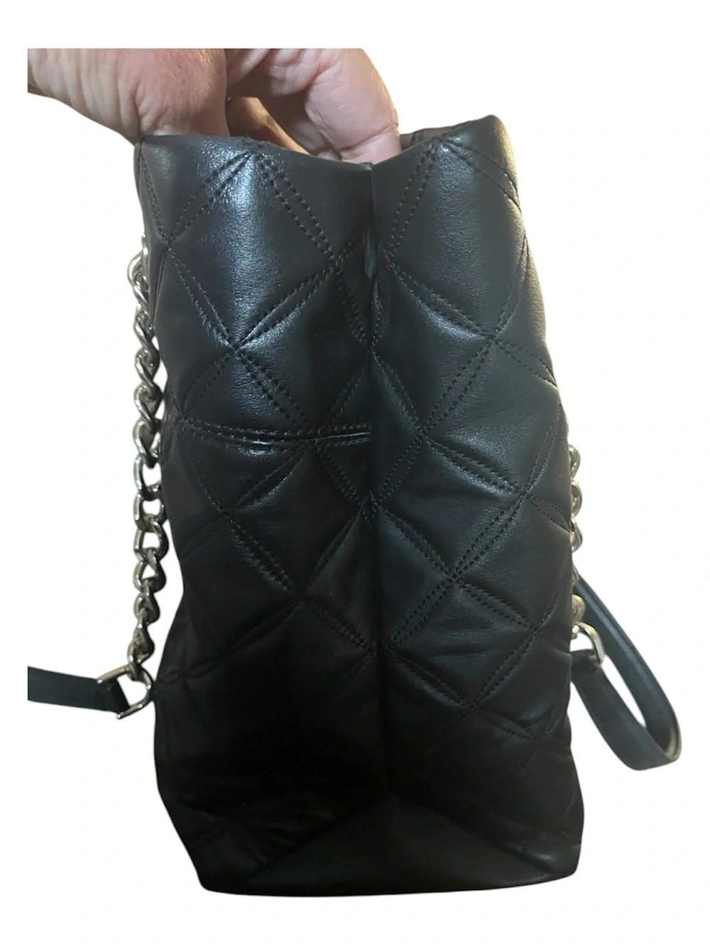 Kate Spade Natalia Black Quilted Leather Chain-Handle Tote